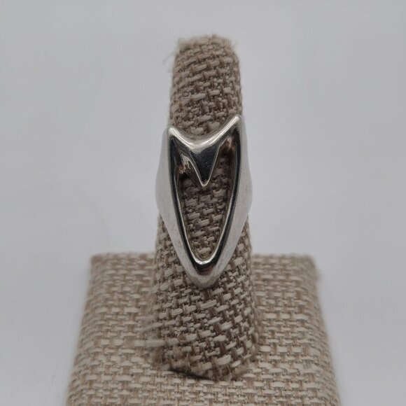 Size 6.75 Sterling Silver Thick Abstract Heart Heavy Ring A3482 - Picture 1 of 9